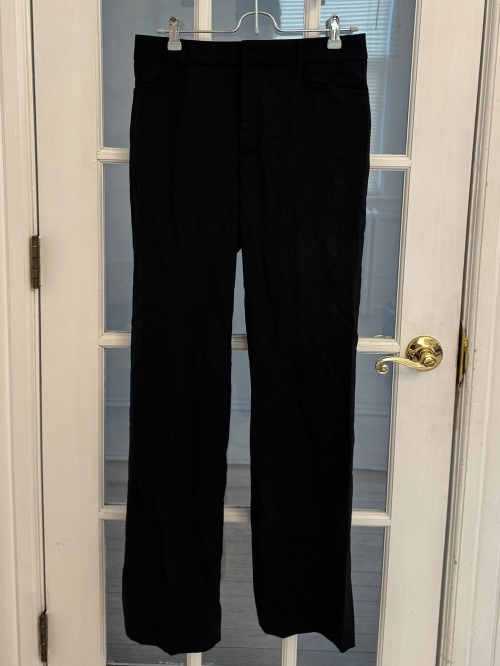 BANANA REPUBLIC Women’s Black Wool Blend Siena High Rise Straight Leg Pants NEW